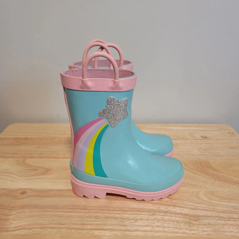 Lily and Dan Rainbow Rain Boots Girls Size 5/6